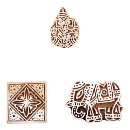 Set of 3 Piece New Mix Wooden Printing Block